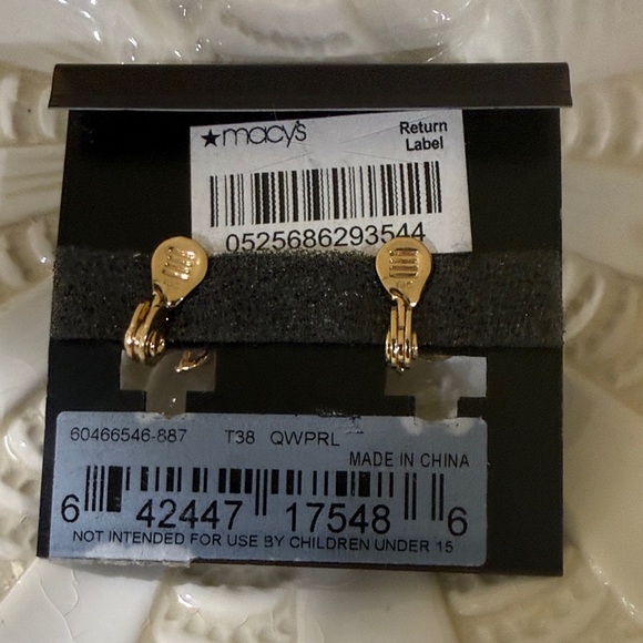 Anne Klein Gold and Pearl Clip Earrings - Picture 4 of 4